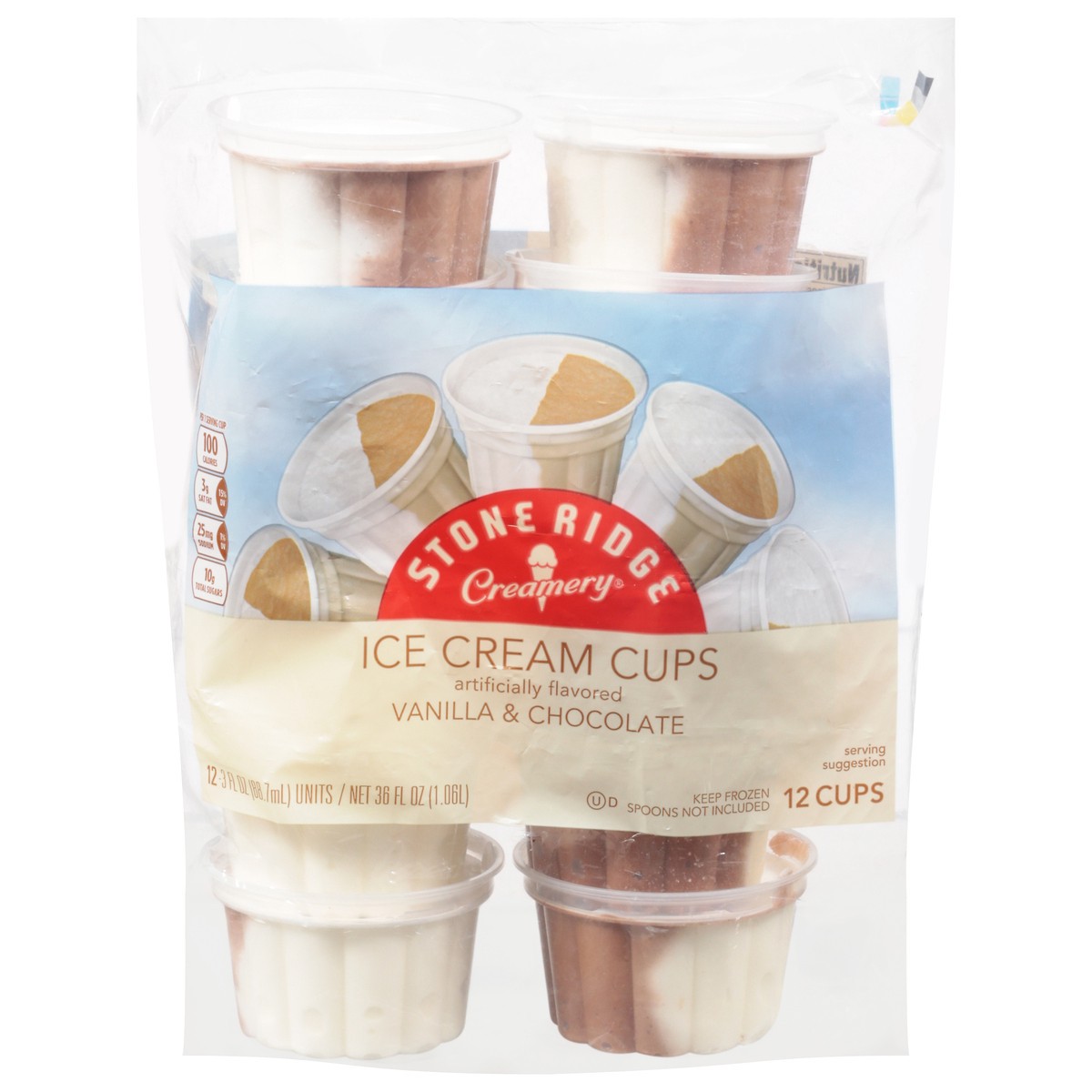 slide 1 of 7, Creamery Vanilla & Chocolate Ice Cream Cups 12 - 3 fl oz Units, 12 ct