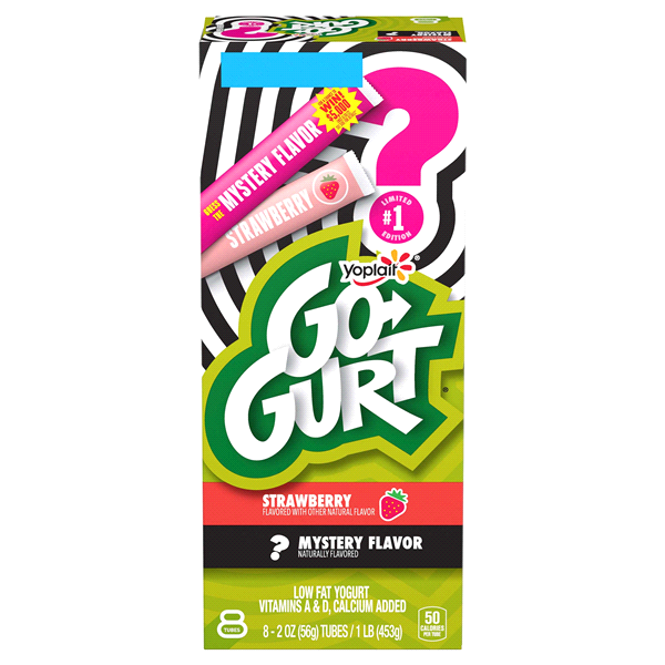 slide 1 of 1, Yoplait Go-Gurt Lowfat Yogurt, Strawberry/Mystery Flavor, 16 oz, 8 ct , 8 ct