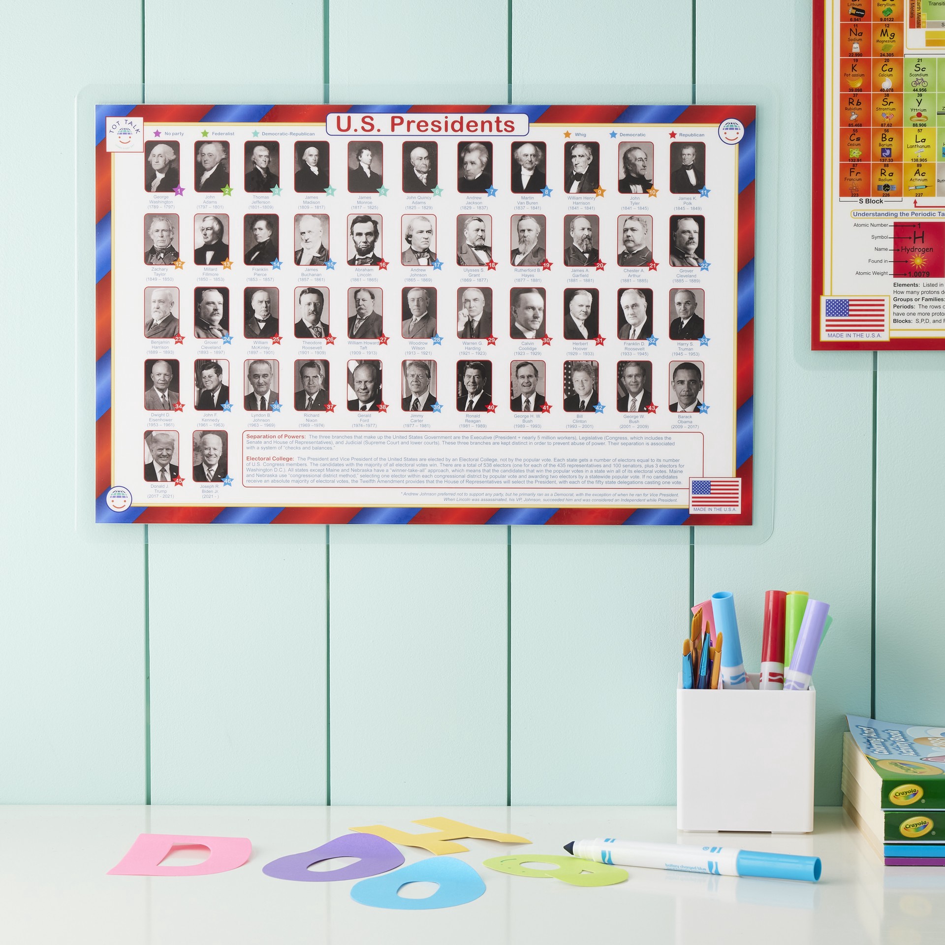 slide 4 of 7, Tot Talk U.s. Presidents Placemat, 17.5 in x 11.5 in