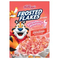 Kellogg''s Frosted Flakes Breakfast Cereal, Kids Cereal, Family Breakfast, Strawberry Milkshake, 11.6oz Box (1 Box)