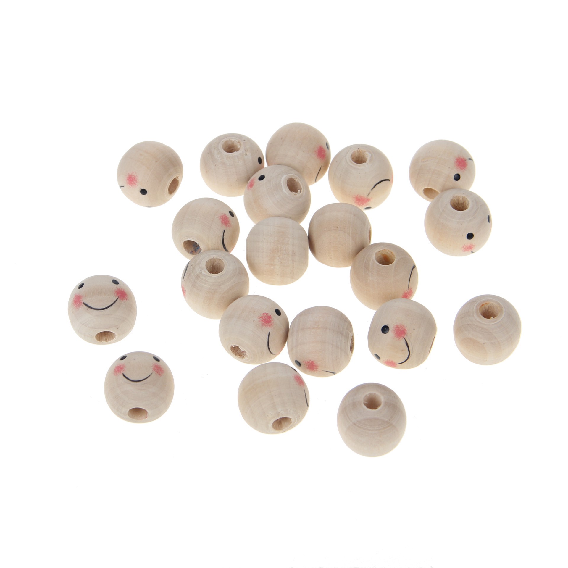 slide 2 of 3, Wood Face Beads, 20ct. By Creatology, 20 ct