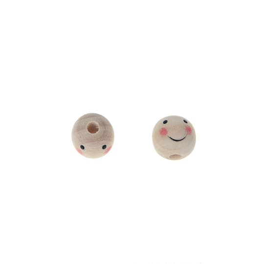 slide 1 of 3, Wood Face Beads, 20ct. By Creatology, 20 ct