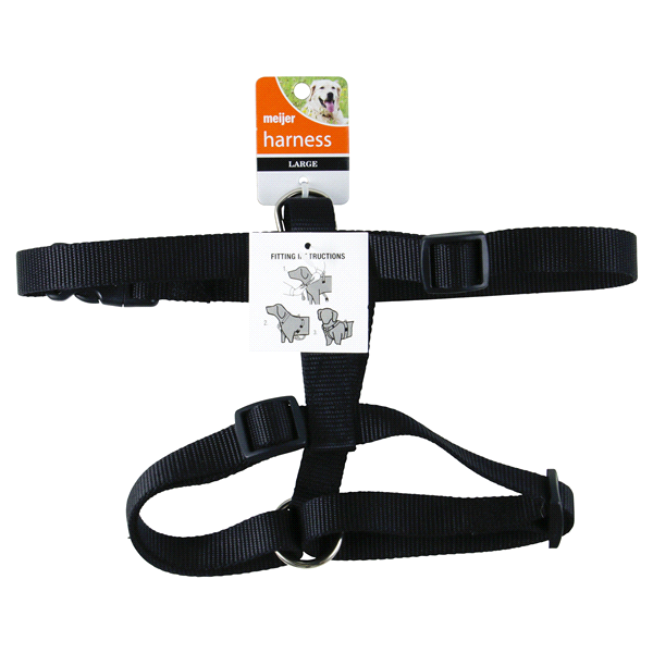 slide 1 of 2, Meijer Adjustable Dog Harness, Black, Large, LG