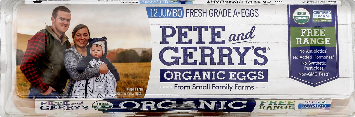 slide 4 of 9, Pete and Gerry's Free Range Brown Organic Jumbo Eggs 12 ea, 12 ct