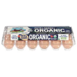 Pete and Gerry's Free Range Brown Organic Jumbo Eggs 12 ea