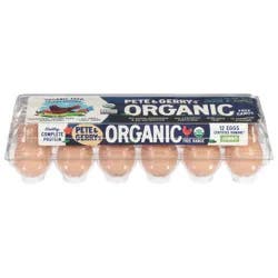Pete and Gerry's Free Range Brown Organic Jumbo Eggs 12 ea