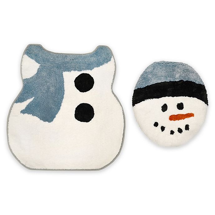 slide 1 of 1, Home Dynamix Holiday Snowman Toilet Lid Cover and Mat Set, 2 ct