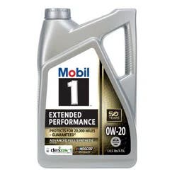 Mobil 1 Extended Performance Full Synthetic Motor Oil 0W-20, 5 Quart