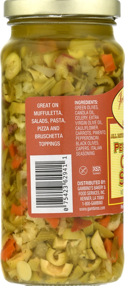 slide 7 of 13, Joe Gambinos Peperoncini Olive Salad - 16 oz, 16 oz