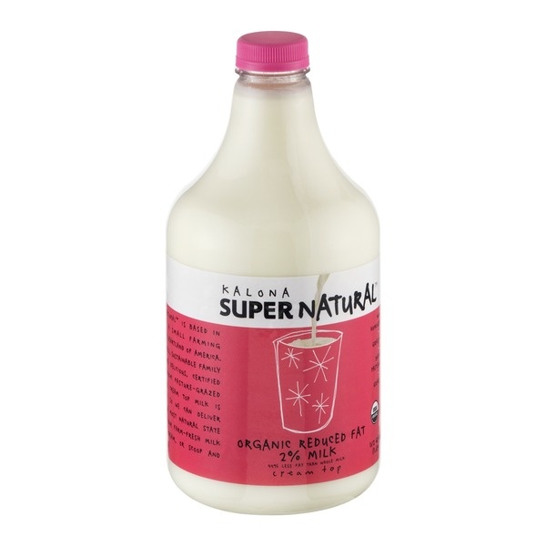slide 1 of 1, Kalona Supernatural Organic Reduced Fat 2 Milk, 1/2 gal