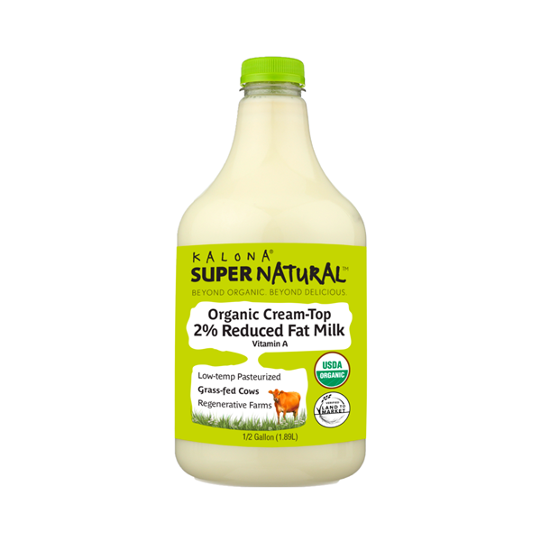 slide 1 of 1, Kalona Supernatural Organic Reduced Fat 2 Milk, 1/2 gal