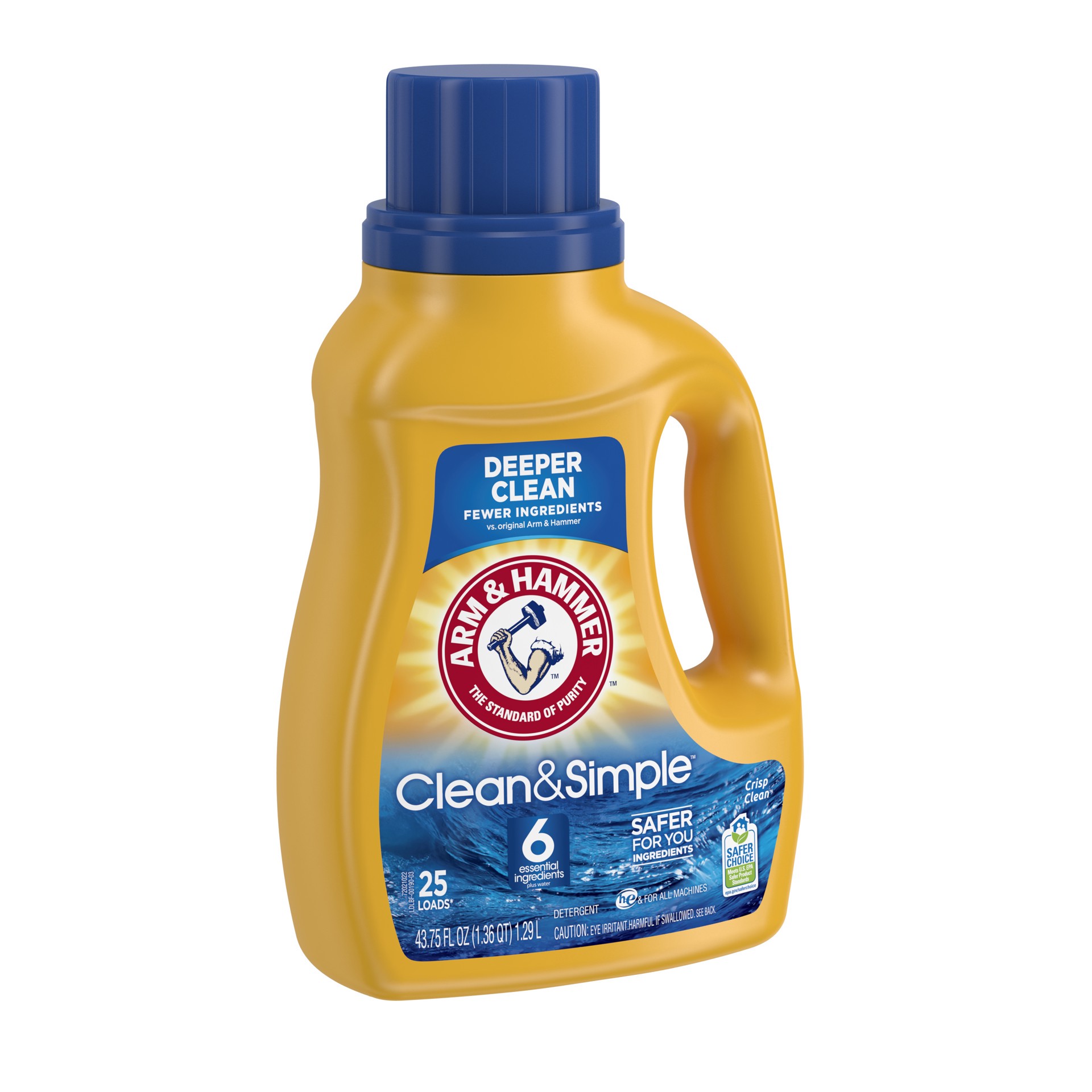 slide 2 of 5, ARM & HAMMER LAUNDRY DETERGENT Arm And Hammer Detergent, Simple Clean, 43.75 oz