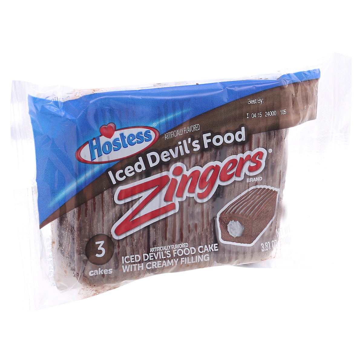 slide 6 of 11, HOSTESS Devil's Food Artificially Flavored ZINGERS Single Serve, 3 Count, 3.81 oz, 3 ct; 3.81 oz