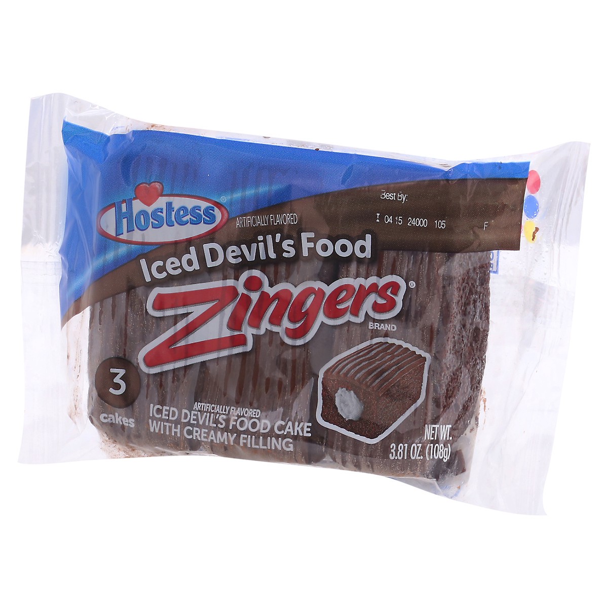 slide 8 of 11, HOSTESS Devil's Food Artificially Flavored ZINGERS Single Serve, 3 Count, 3.81 oz, 3 ct; 3.81 oz