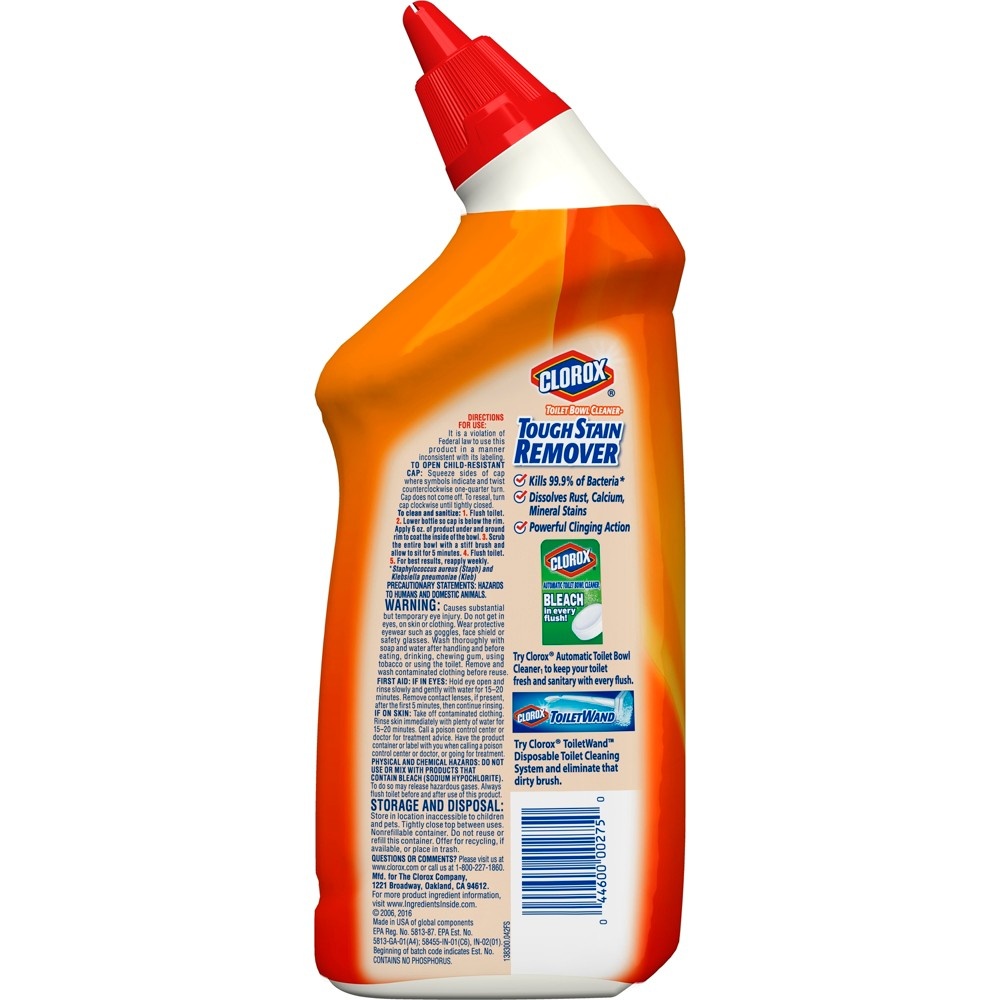 slide 4 of 5, Clorox Tough Stain Remover Toilet Bowl Cleaner, 24 fl oz