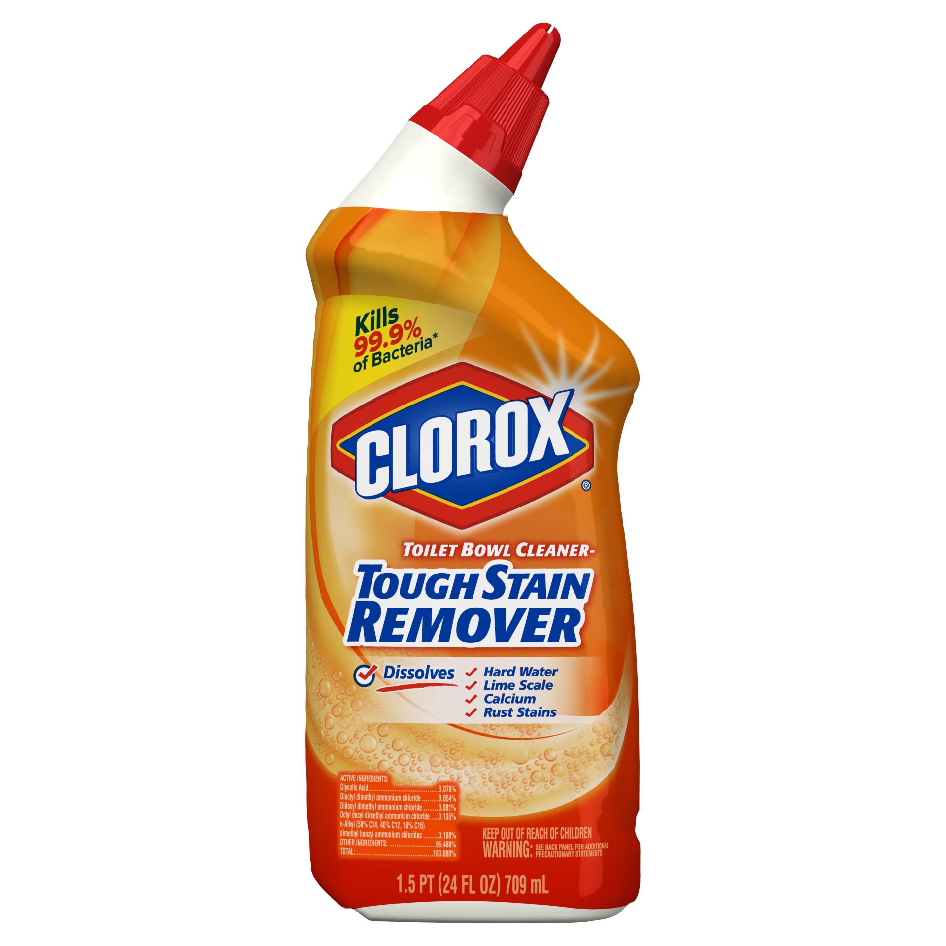 slide 1 of 5, Clorox Tough Stain Remover Toilet Bowl Cleaner, 24 fl oz