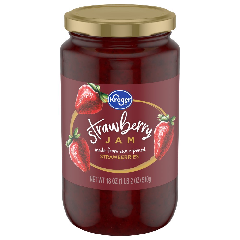 slide 1 of 4, Kroger Strawberry Jam, 18 oz