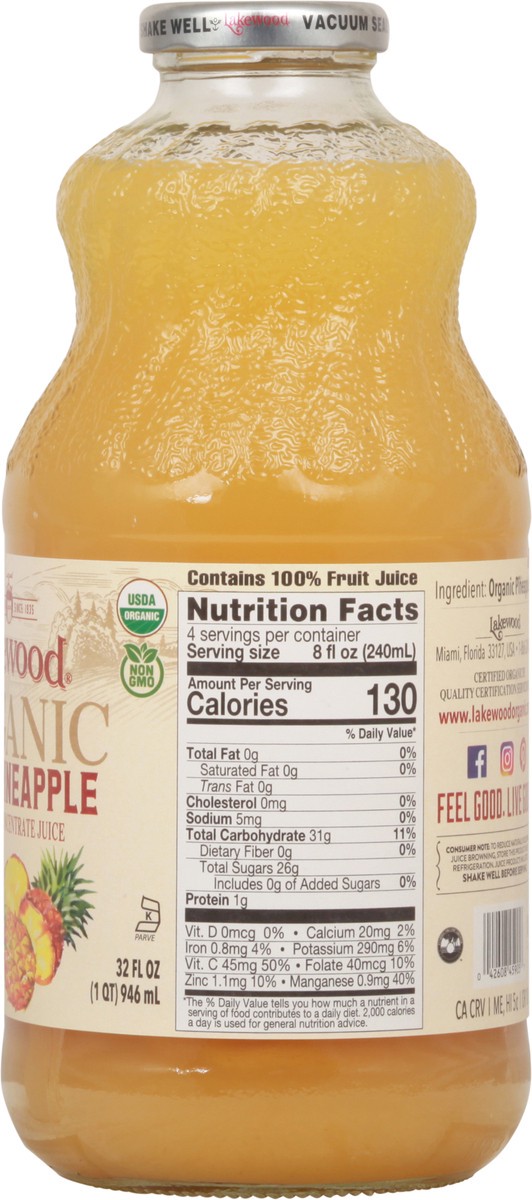 slide 8 of 9, Lakewood Organic Pure Pineapple Juice - 32 fl oz, 32 fl oz