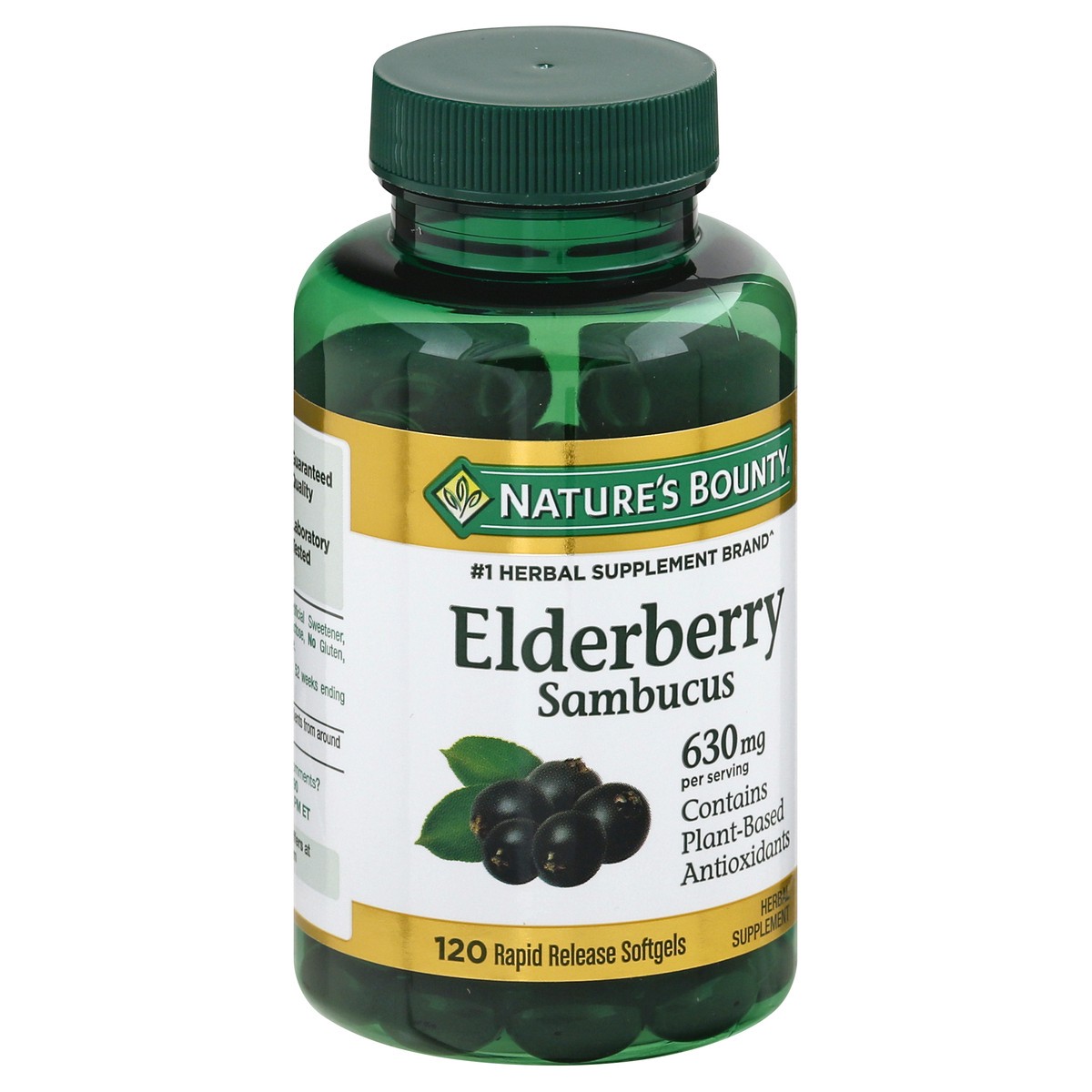 slide 2 of 9, Nature's Bounty Rapid Release Softgels Elderberry 120 ea, 120 ct