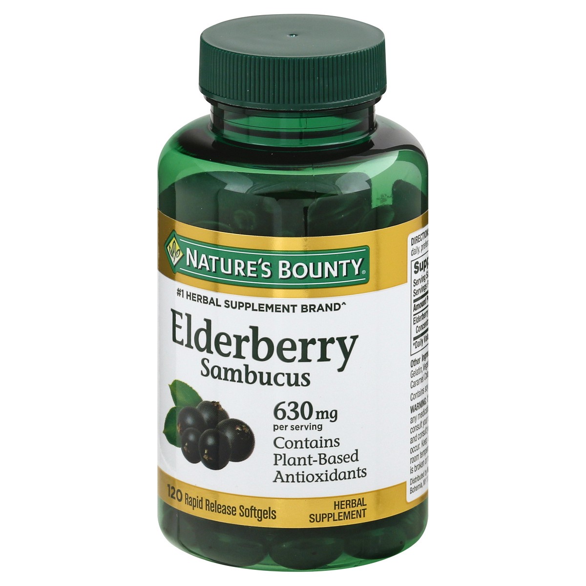 slide 7 of 9, Nature's Bounty Rapid Release Softgels Elderberry 120 ea, 120 ct