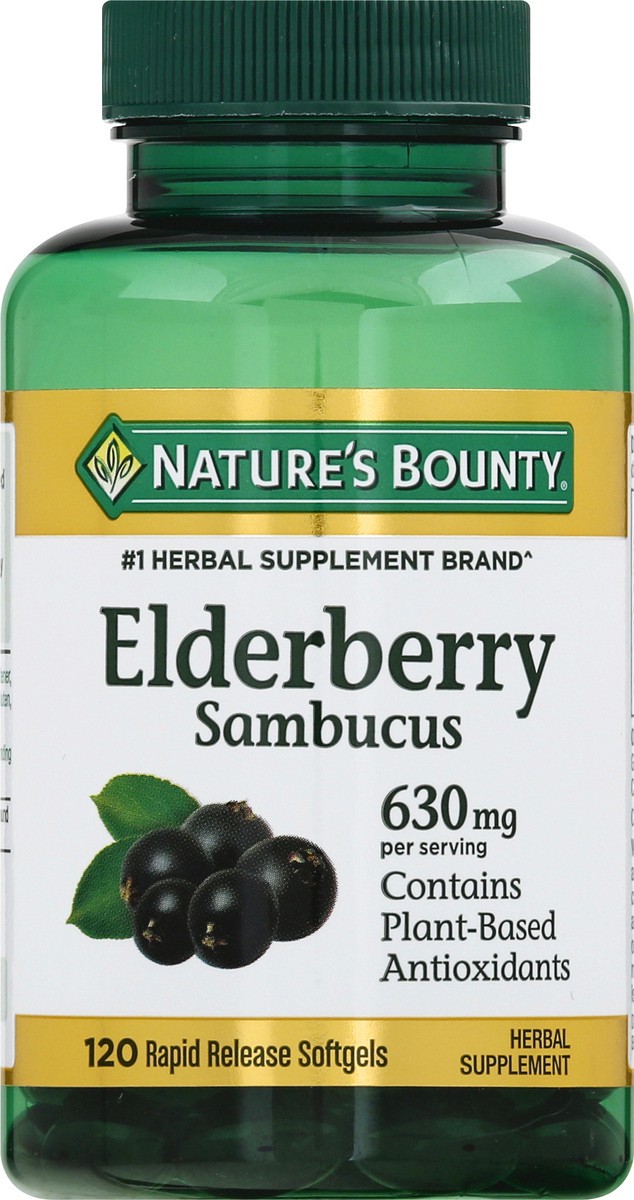 slide 6 of 9, Nature's Bounty Rapid Release Softgels Elderberry 120 ea, 120 ct