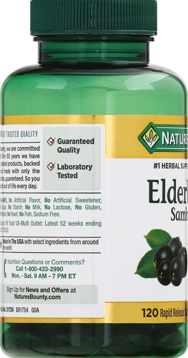 slide 5 of 9, Nature's Bounty Rapid Release Softgels Elderberry 120 ea, 120 ct