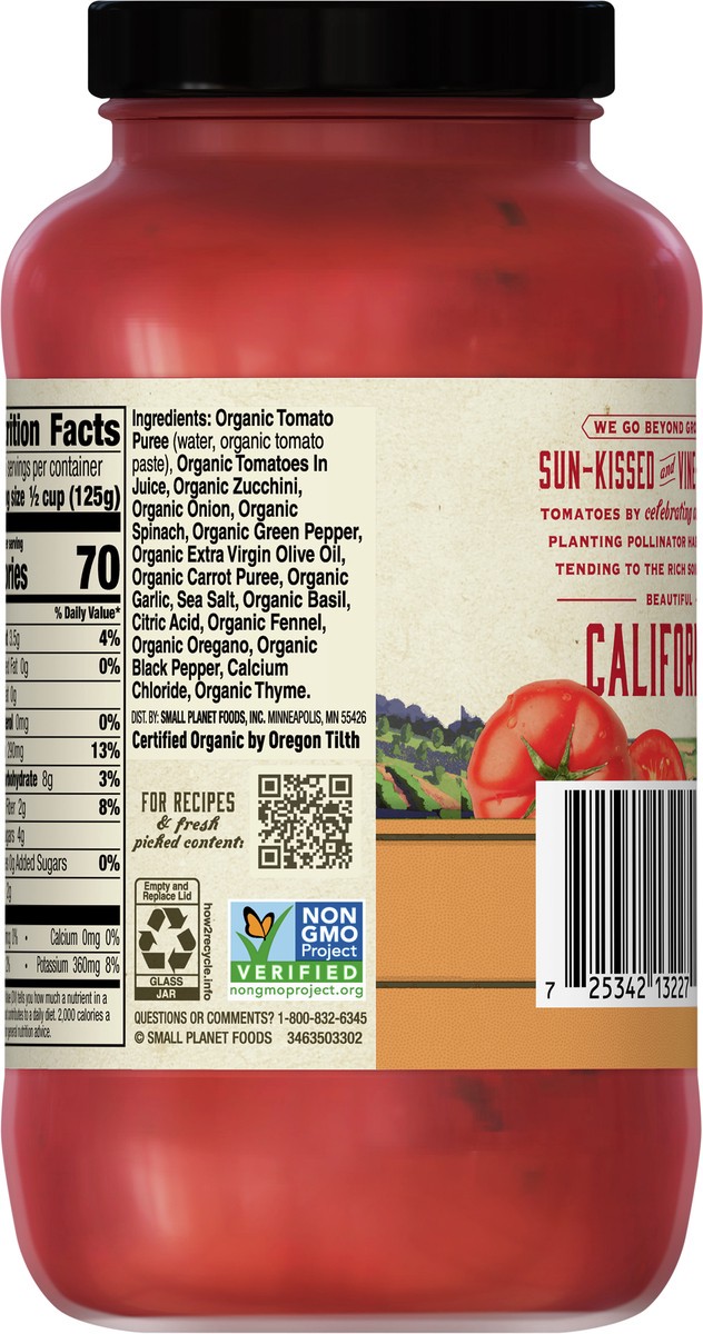 slide 2 of 9, Muir Glen Garden Vegetable Pasta Sauce, No Sugar Added, 23.5 oz., 23.50 oz