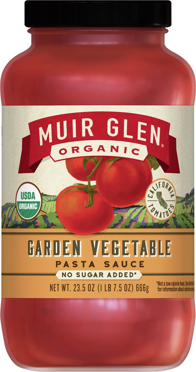 slide 8 of 9, Muir Glen Garden Vegetable Pasta Sauce, No Sugar Added, 23.5 oz., 23.50 oz