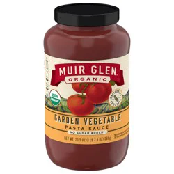 Muir Glen Organic Garden Vegetable Pasta Sauce, No Sugar Added, 23.5 oz.