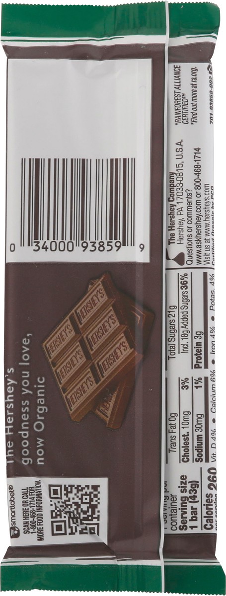 slide 7 of 11, Hershey's Organic Milk Chocolate Bar, 7.37 oz