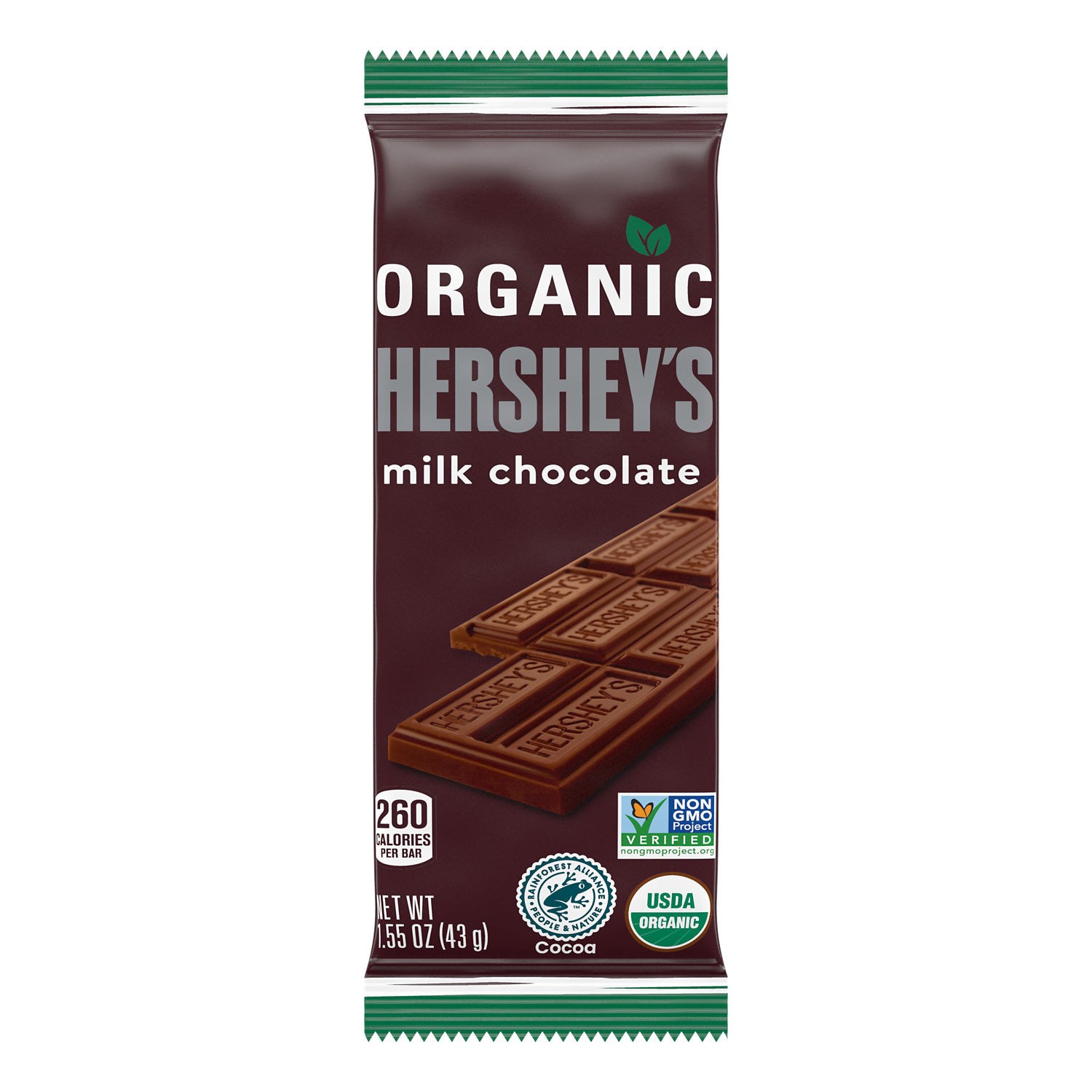 slide 1 of 11, Hershey's Organic Milk Chocolate Bar, 7.37 oz