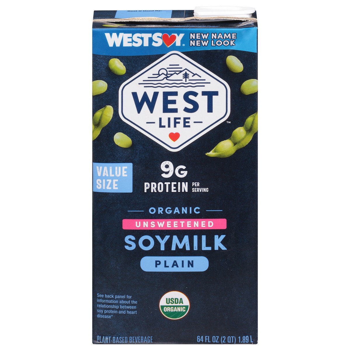 slide 1 of 5, West Life Westsoy Soymilk Unsweetened Original - 64 Fl. Oz., 64 fl oz