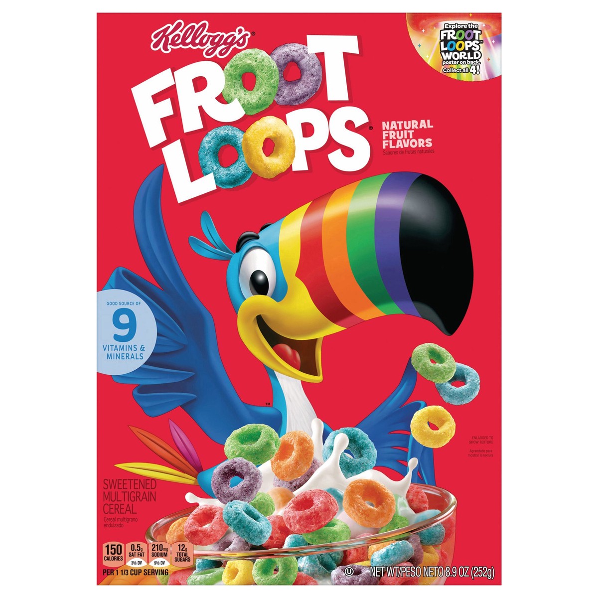 slide 2 of 13, Froot Loops Kellogg's Froot Loops Breakfast Cereal Original, 8.9 oz, 8.9 oz
