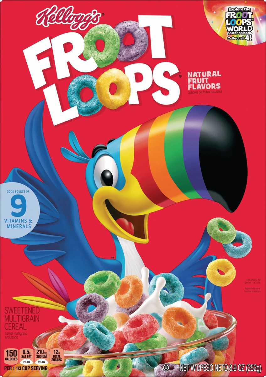 slide 12 of 13, Froot Loops Kellogg's Froot Loops Breakfast Cereal Original, 8.9 oz, 8.9 oz