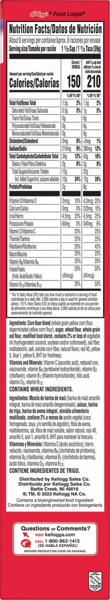 slide 10 of 13, Froot Loops Kellogg's Froot Loops Breakfast Cereal Original, 8.9 oz, 8.9 oz