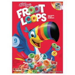 Kellogg's Froot Loops Breakfast Cereal, Kids Cereal, Family Breakfast, Original, 8.9oz Box (1 Box)