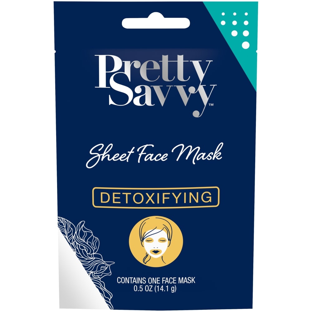 slide 1 of 1, Pretty Savvy Detoxifying Sheet Face Mask, 1 ct