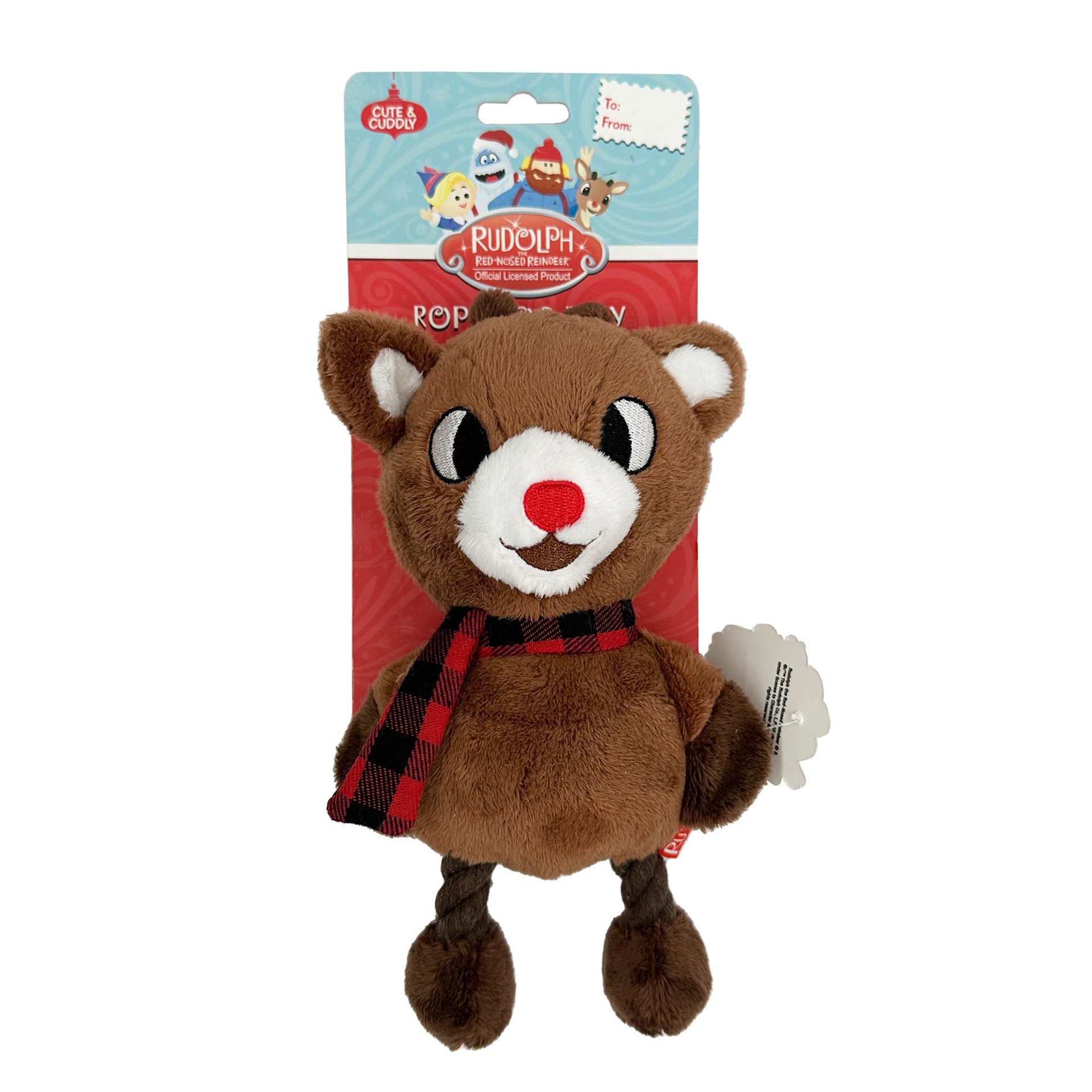 slide 1 of 1, GMason Rudolph Holiday Rope Plush Dog Toy, 1 ct