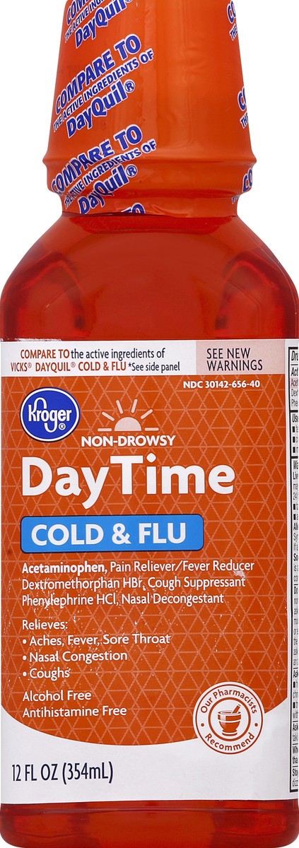 slide 1 of 3, Kroger Daytime Multi-Symptom Relief Liquid, 12 fl oz