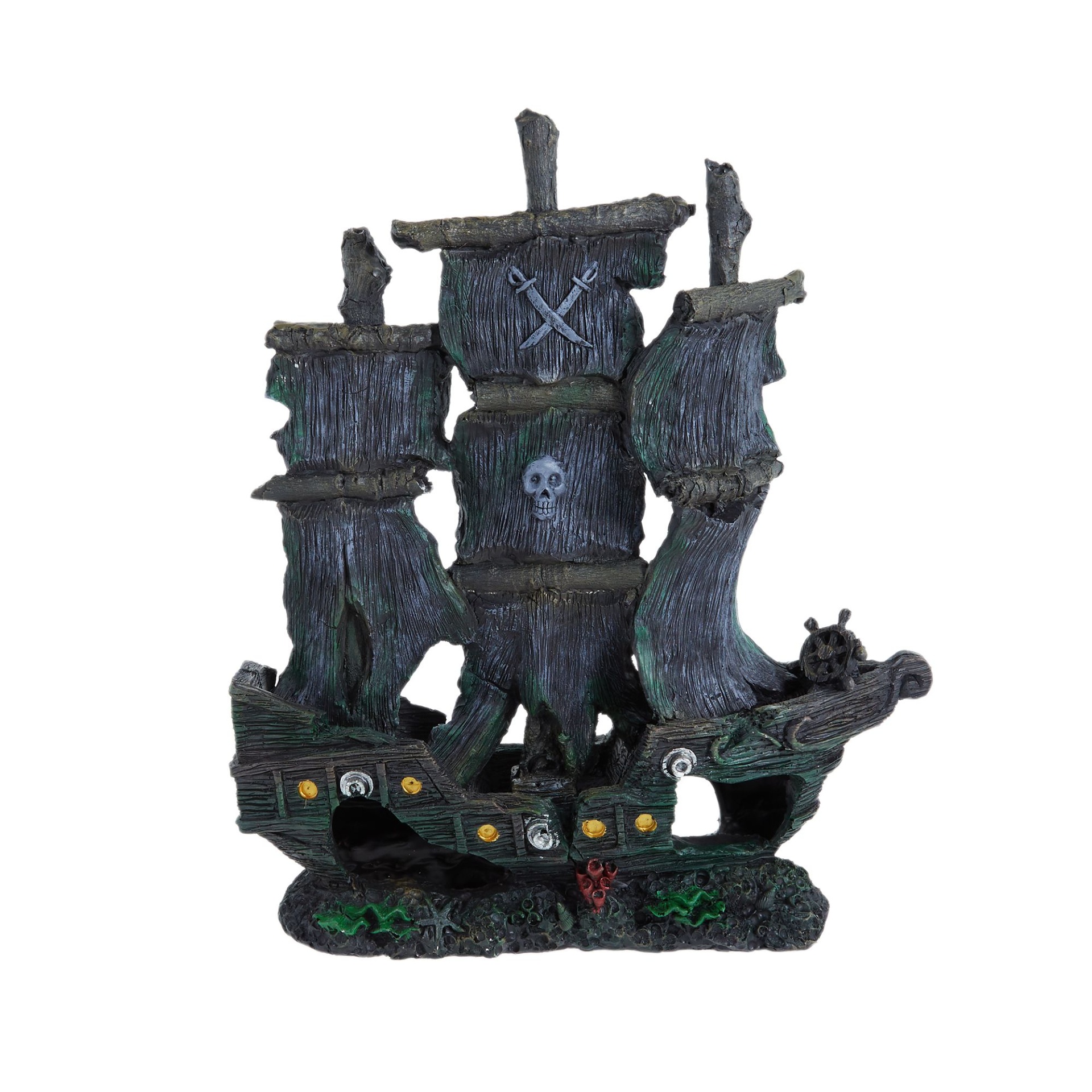 Top Fin Dark Pirate Ship Aquarium Ornament 1 ct Shipt