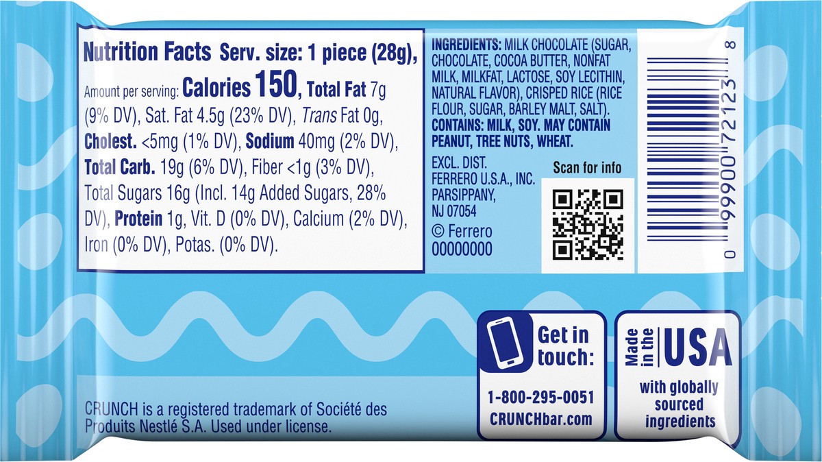 slide 3 of 7, Crunch Egg Creamy Milk Chocolate with Crisped Rice 1 oz, 1 oz