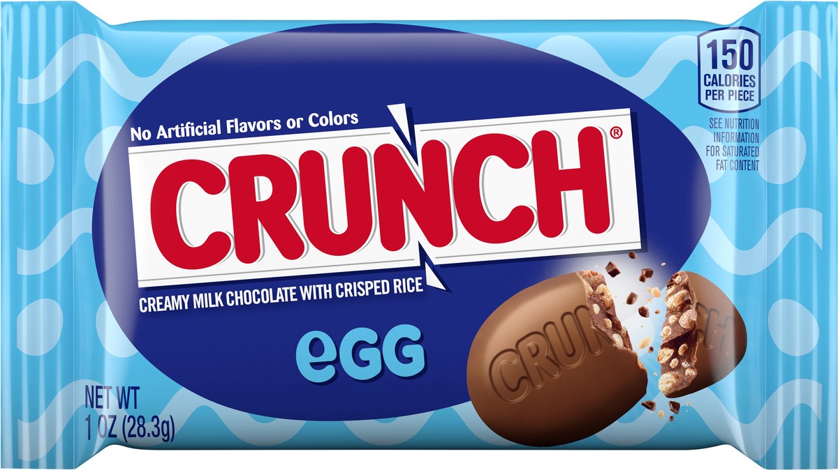 slide 4 of 7, Crunch Egg Creamy Milk Chocolate with Crisped Rice 1 oz, 1 oz