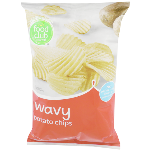 slide 1 of 1, Food Club Wavy Potato Chips, 8 oz
