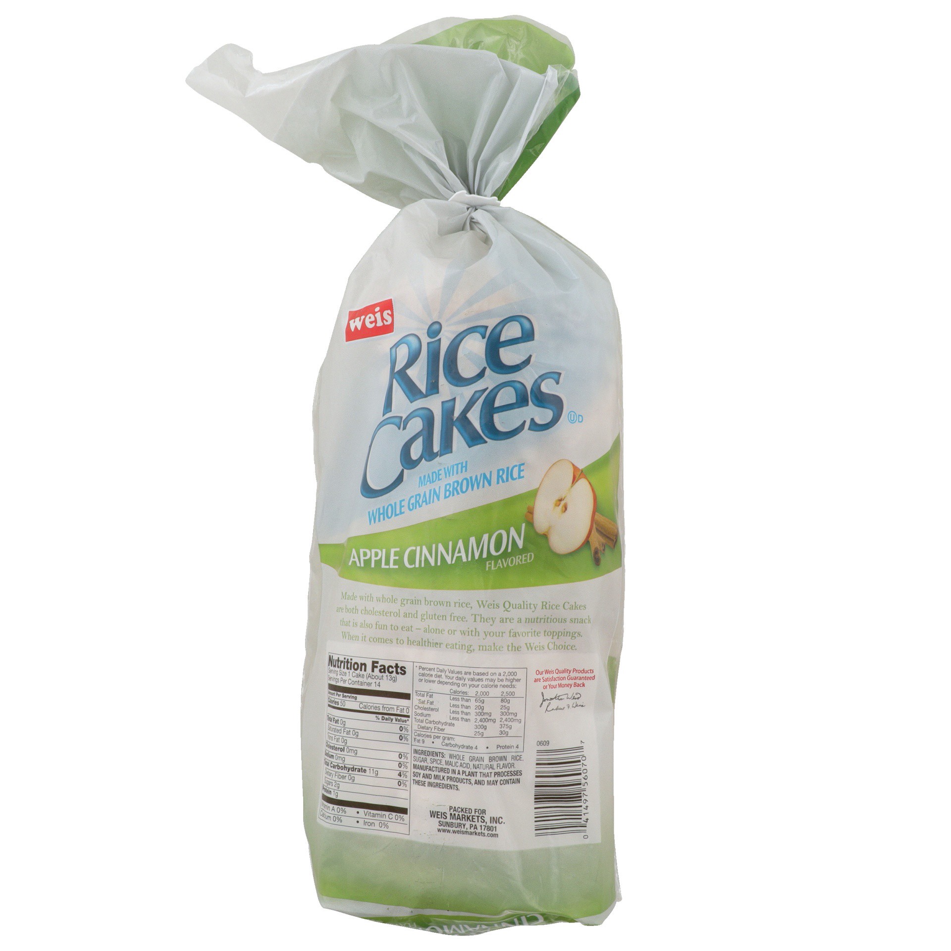 slide 4 of 6, Weis Quality Apple Cinnamon Rice Cakes, 6.52 oz