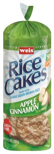 slide 1 of 6, Weis Quality Apple Cinnamon Rice Cakes, 6.52 oz