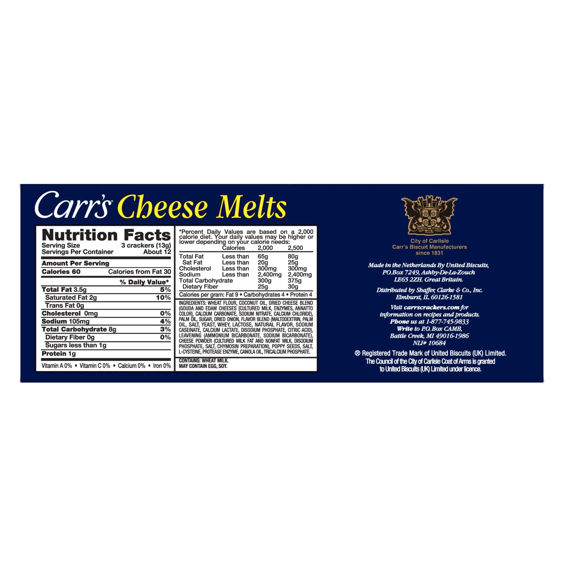 slide 10 of 13, Carr's Crackers, Cheese Melts, 5.3 oz, 5.3 oz