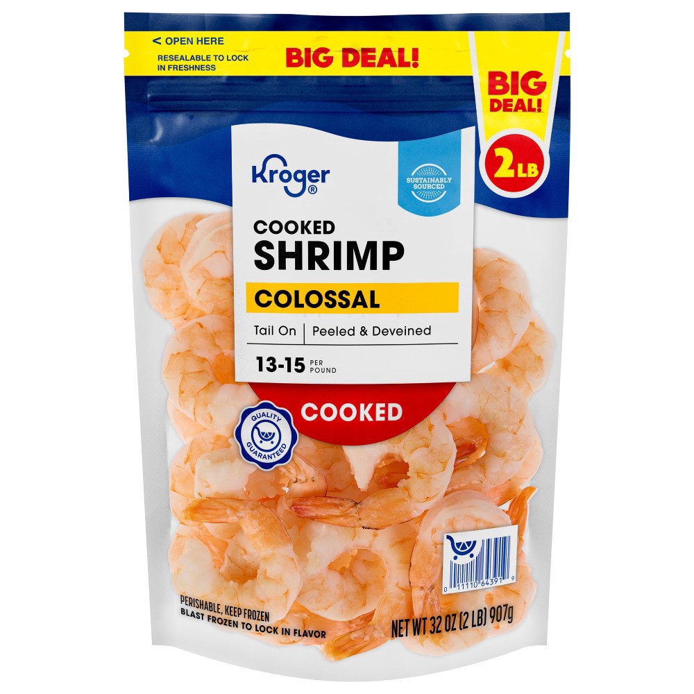 slide 1 of 2, Kroger® Colossal Cooked Shrimp 13/15, 2 lb