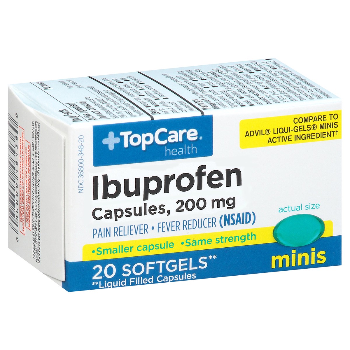 slide 3 of 9, TopCare Health Minis 200 mg Ibuprofen 20 Softgels, 20 ct