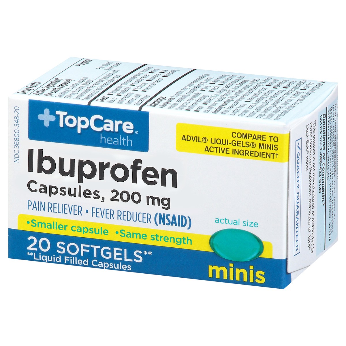 slide 8 of 9, TopCare Health Minis 200 mg Ibuprofen 20 Softgels, 20 ct