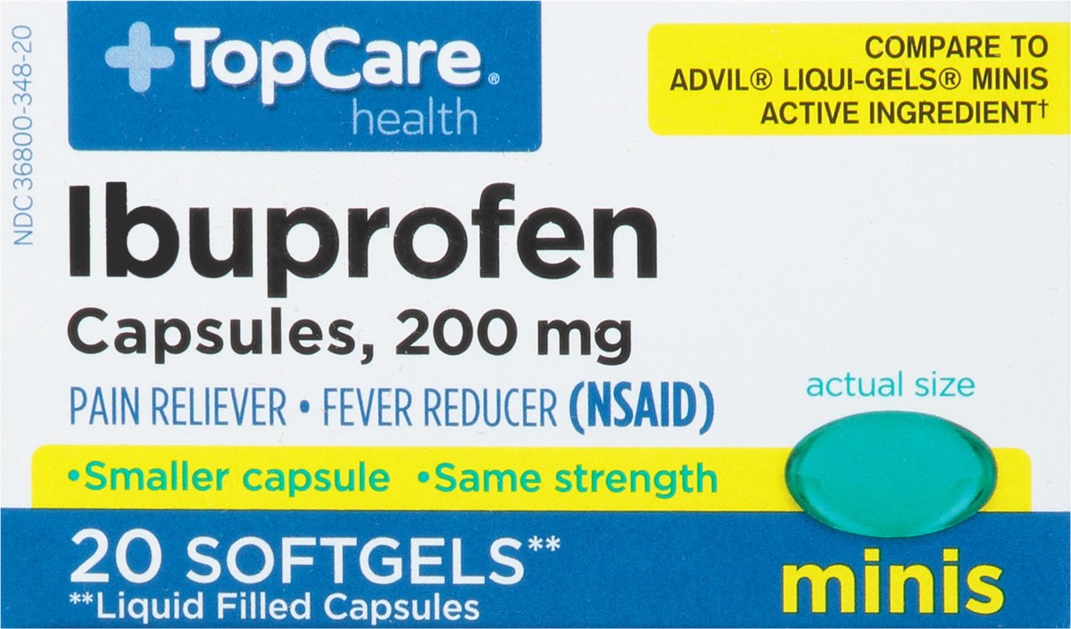 slide 5 of 9, TopCare Health Minis 200 mg Ibuprofen 20 Softgels, 20 ct